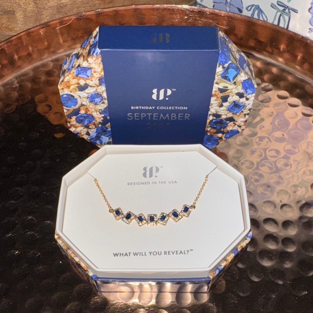 Wrapped in a Spell Lab Created Sapphire and Gold Plated Necklace